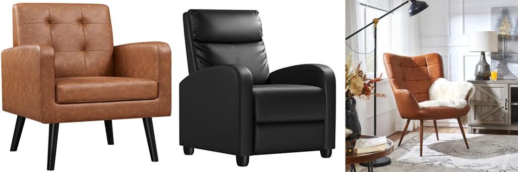 leather chairs for living room combined image