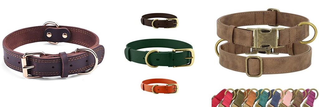 leather collars for dogs combined image