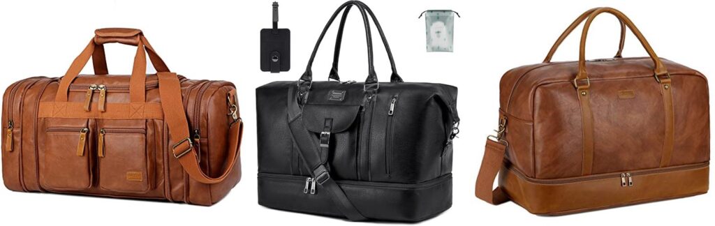 leather duffel bag for travel combined image