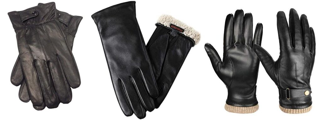 leather gloves for cold weather combined image
