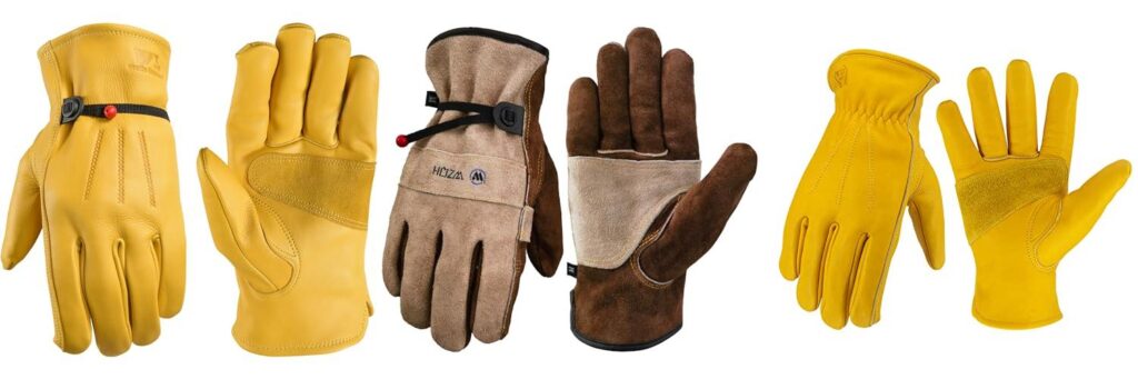 leather gloves for work combined image