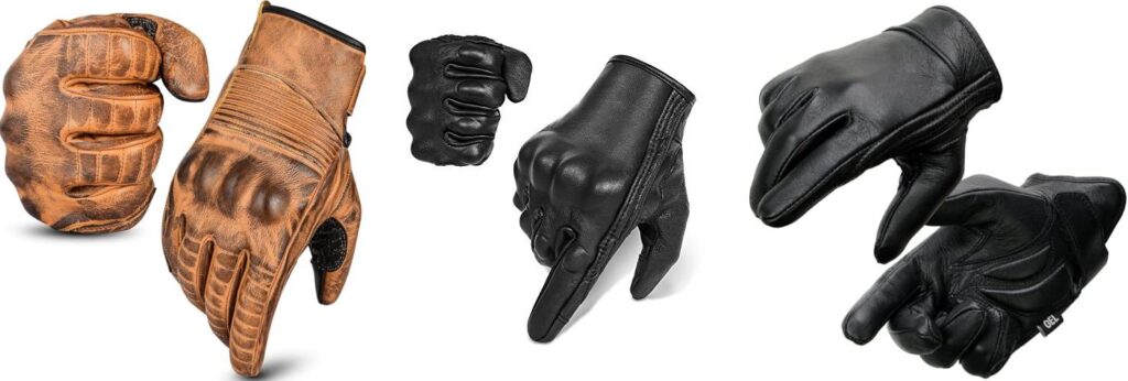 leather gloves motorcycle combined image