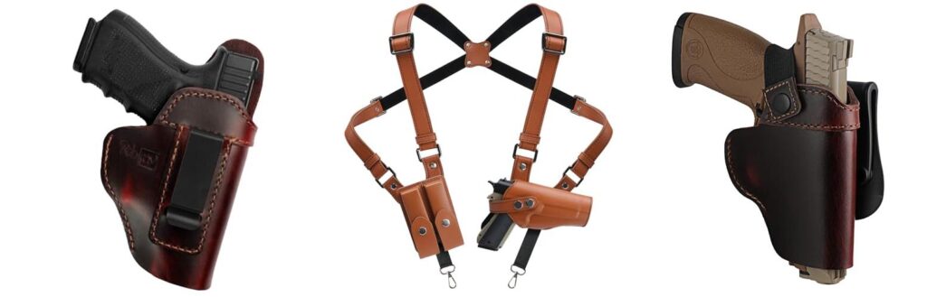 leather gun holsters combined image