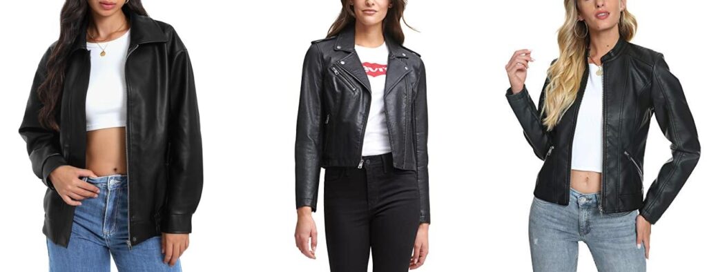 leather jackets for petites combined image
