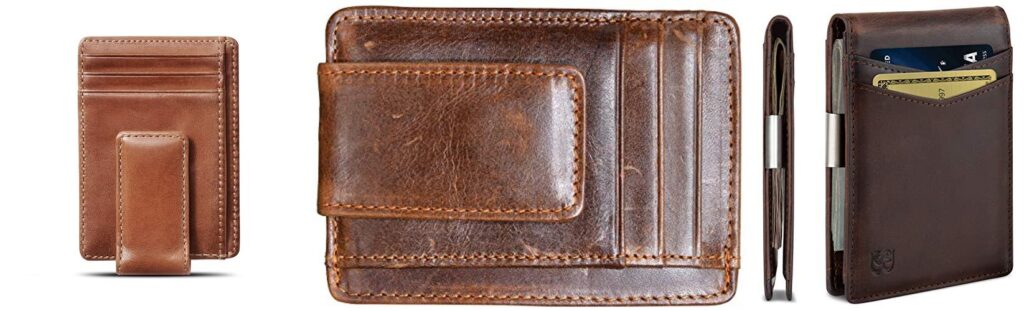 leather money clip wallet combined image