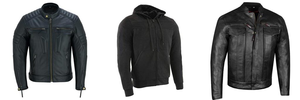 leather motorcycle jacket with armor combined image