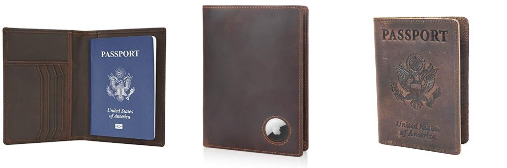 leather passport holder combined image