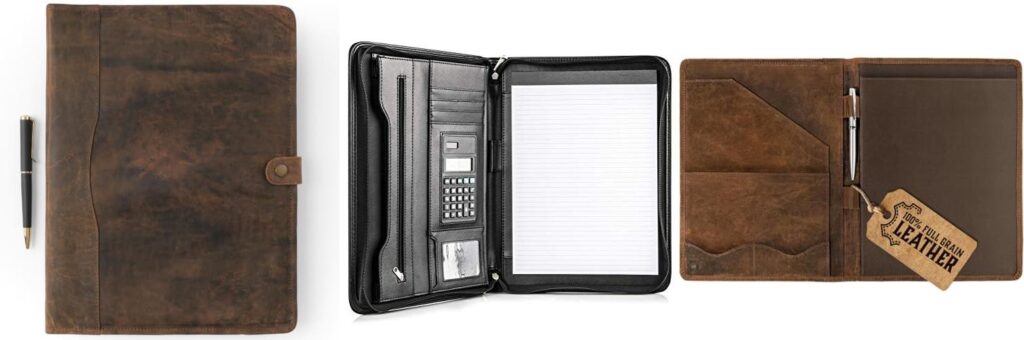 leather portfolio for men combined image