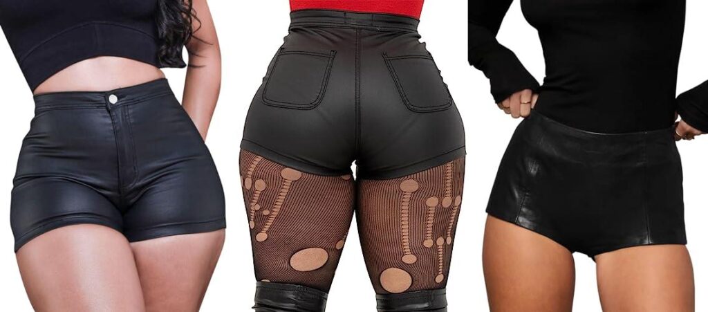 leather shorts combined image