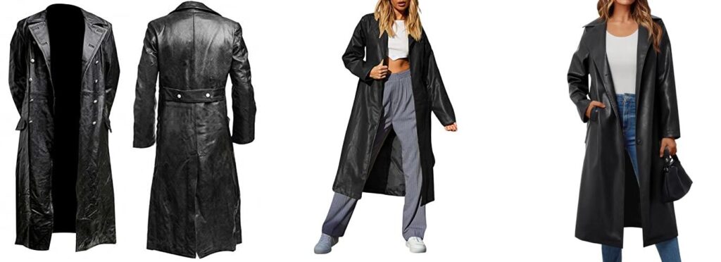 leather trench coats combined image