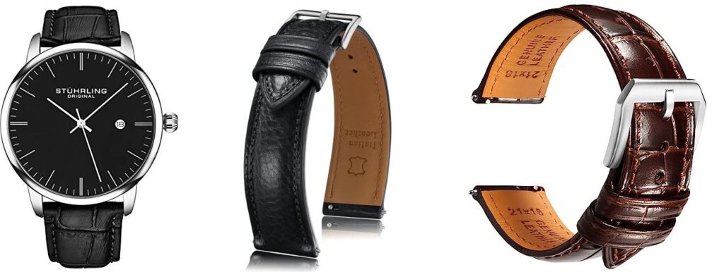 luxury leather strap watches combined image