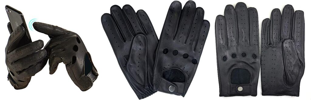 mens leather driving gloves combined image