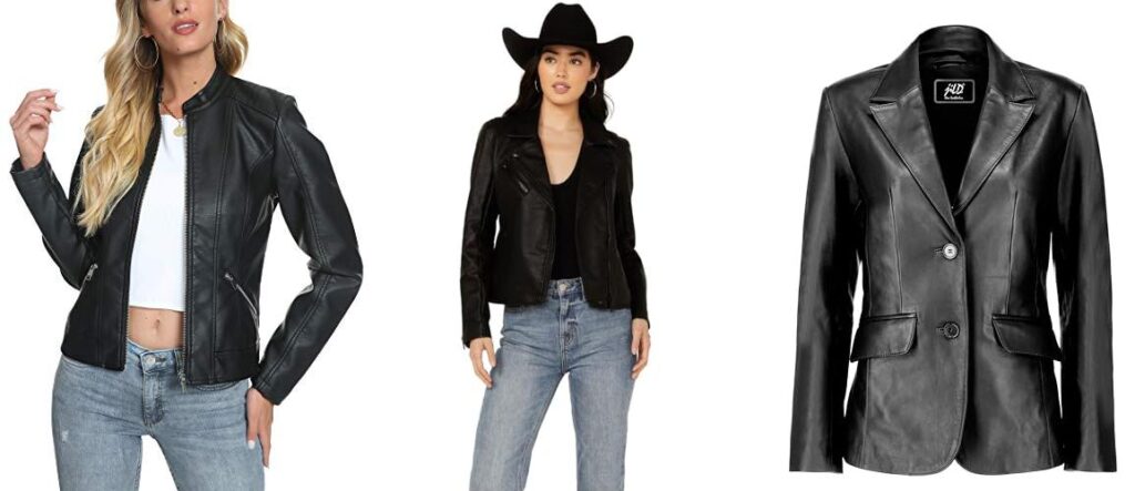 petite leather jackets combined image