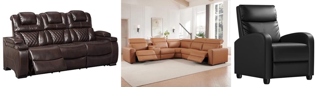 recliner leather sofa combined image