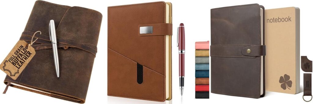 refillable leather journal combined image