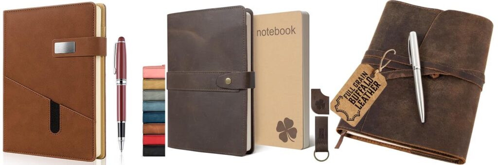refillable leather notebook combined image