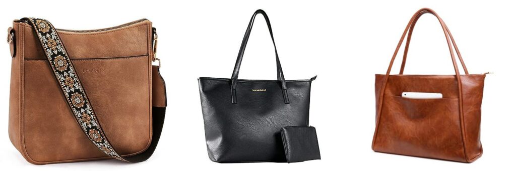 vegan leather handbags combined image