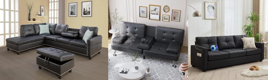 Deal On Leather Couches combined image