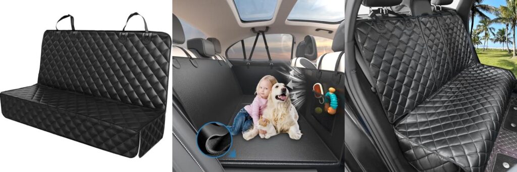 Dog Car Seat Cover For Leather Seats combined image