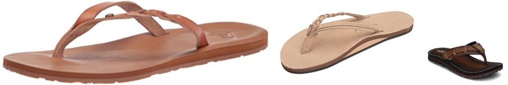 Leather Flip Flops Womens combined image