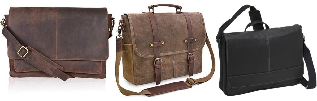 Leather Messenger Bag Mens combined image