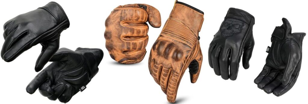 Leather Motorcycle Gloves combined image