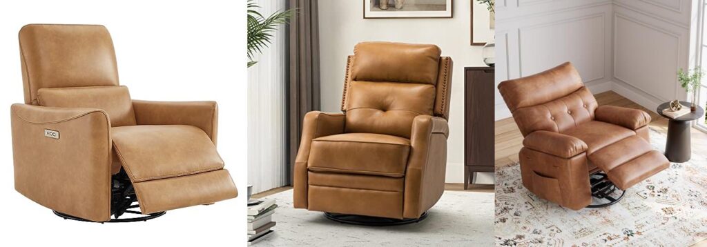 Leather Swivel Recliner combined image