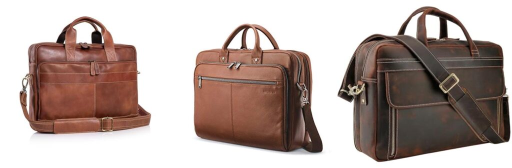 Mens Leather Briefcase combined image