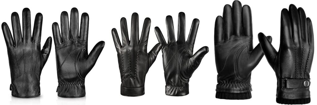 Winter Leather Gloves For Men combined image