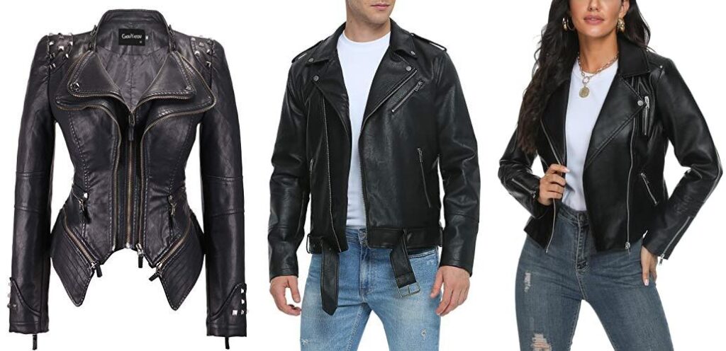 Faux Leather Biker Jacket combined image