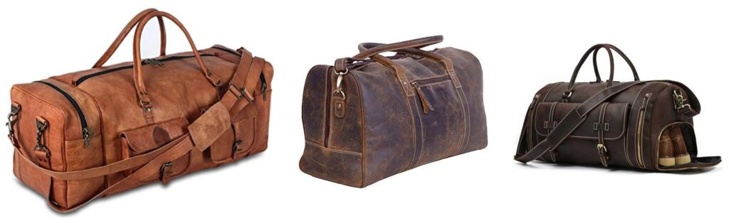 Leather Duffle Bags For Men combined image