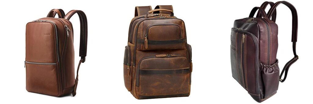 Leather Laptop Backpack combined image