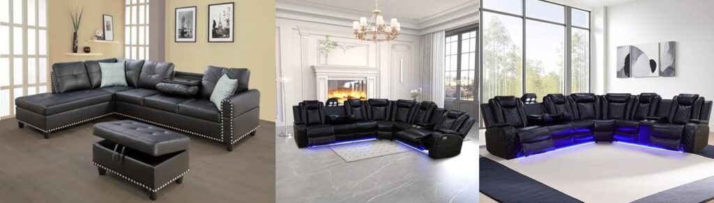 Leather Sectional combined image
