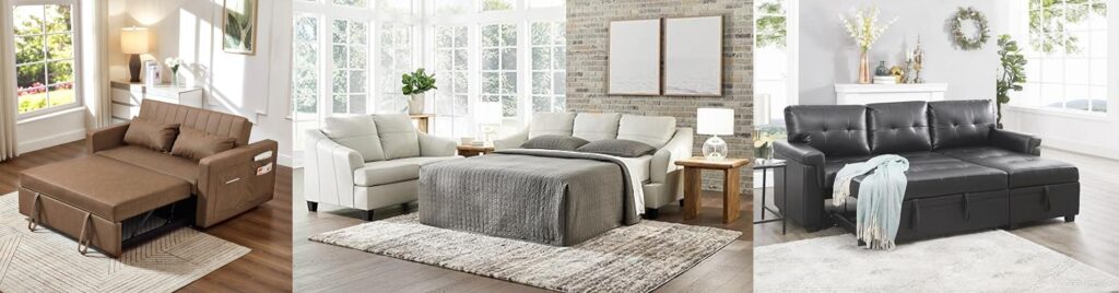 Leather Sleeper Sofa combined image