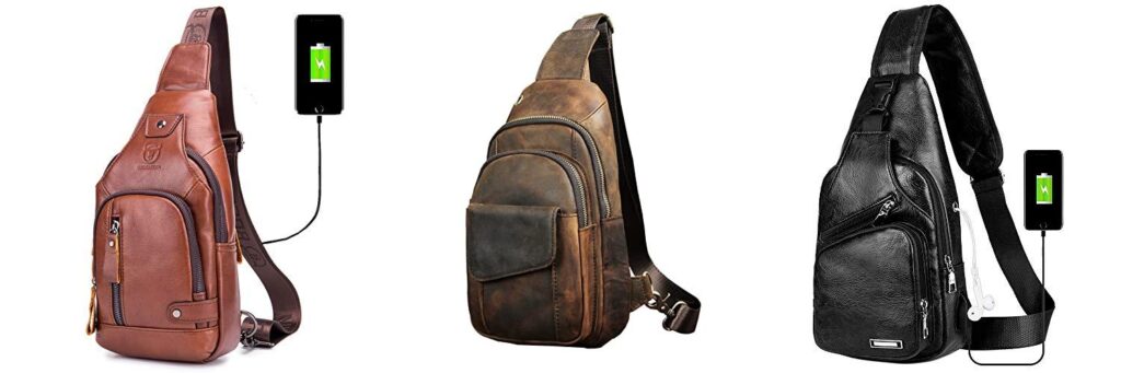 Leather Sling Bags For Men combined image