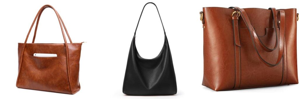 Leather Tote With Zipper combined image