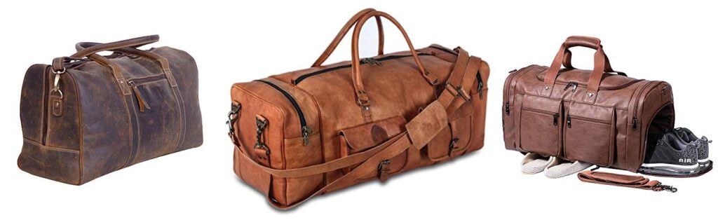 Leather Travel Bags For Men combined image