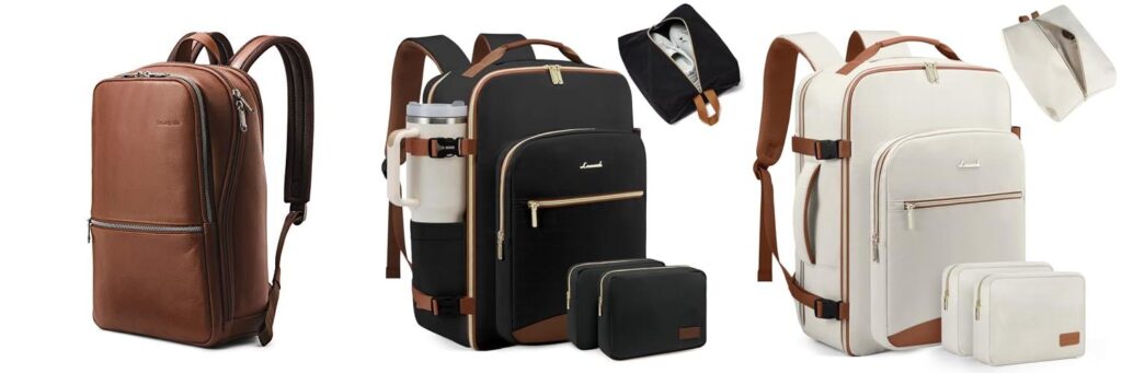 Travel Backpack Leather combined image