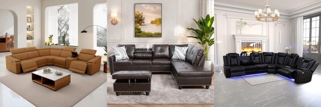 Value Leather Sectional combined image