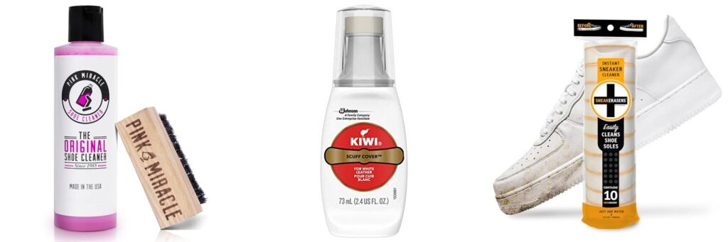 White Leather Shoe Cleaner combined image