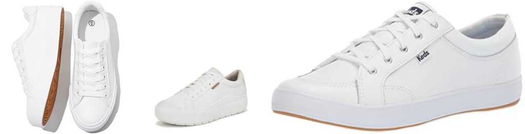 White Leather Sneakers combined image