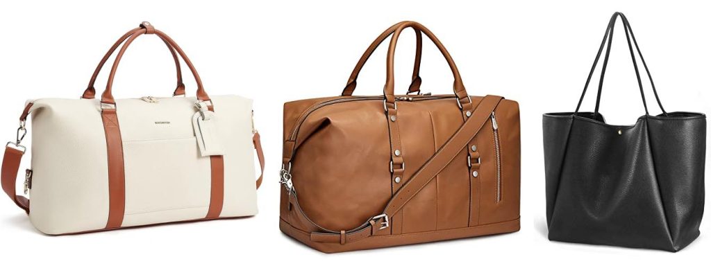 WomenS Leather Weekender Bag combined image