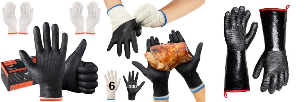 Gloves For Handling Hot Meat combined image
