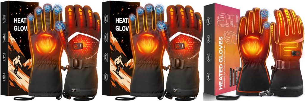 Heated Gloves Skiing combined image