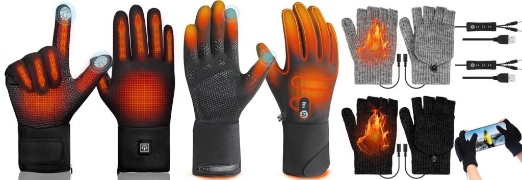 Heated Gloves Women combined image