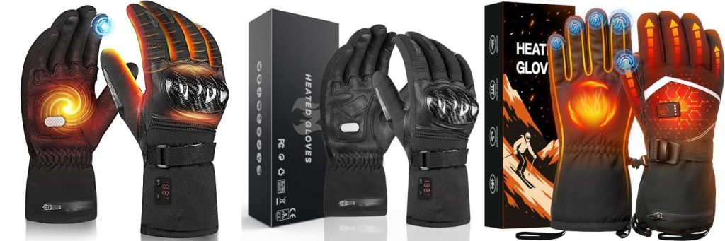 Heated Motorbike Gloves combined image