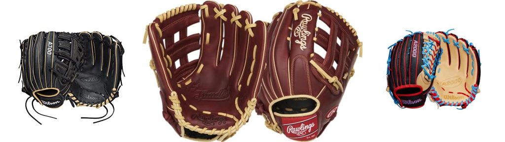Outfield Gloves Baseball combined image