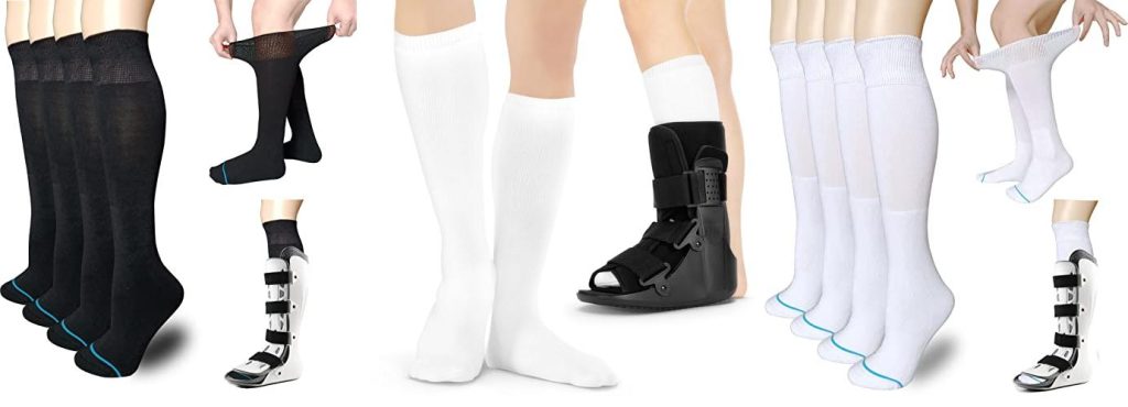 Socks To Wear With Medical Boot combined image