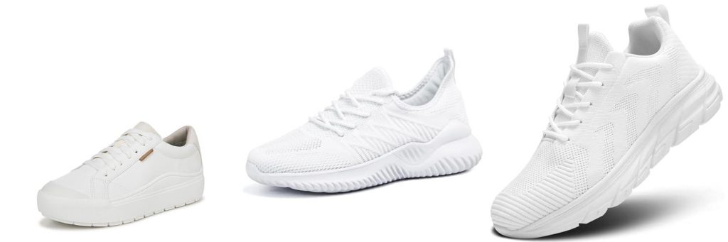 White Tennis Shoes For Walking In Europe combined image